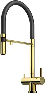 Смеситель для кухни с подключением к фильтру Omoikiri Kanto LG светлое золото/чёрный 4994014 Смеситель для кухни с подключением к фильтру Omoikiri Kanto LG светлое золото/чёрный 4994014, 1