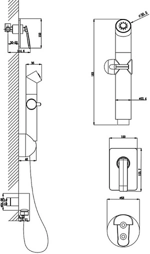 Гигиенический душ со смесителем Lemark Bellario хром LM6819C