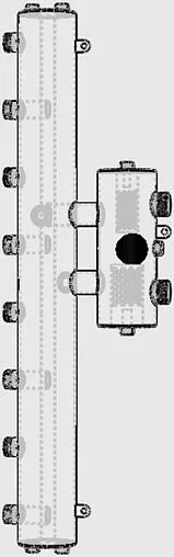 Распределительный коллектор 4 контура с гидрострелкой 1¼&quot;н x 1&quot;н Cевер-R-V4 1945013