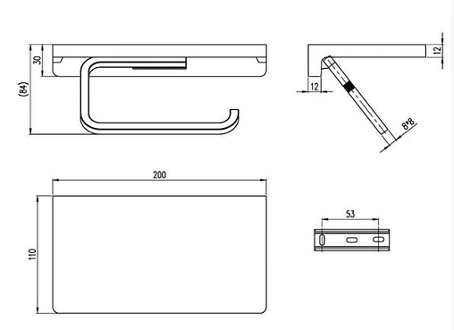 Держатель туалетной бумаги Villeroy&amp;Boch Elements-Striking хром TVA15202300061