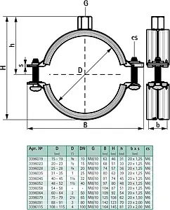Хомут сантехнический обрезиненный 2" (60-64мм) Walraven KSB2 3396064 Хомут сантехнический обрезиненный 2" (60-64мм) Walraven KSB2 3396064, 2