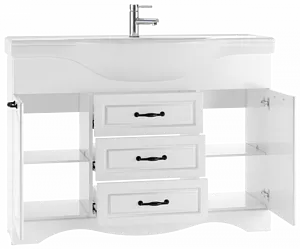 Тумба-умывальник напольная Домино Rich 120 белое дерево DR6005T+4640021060957, 4