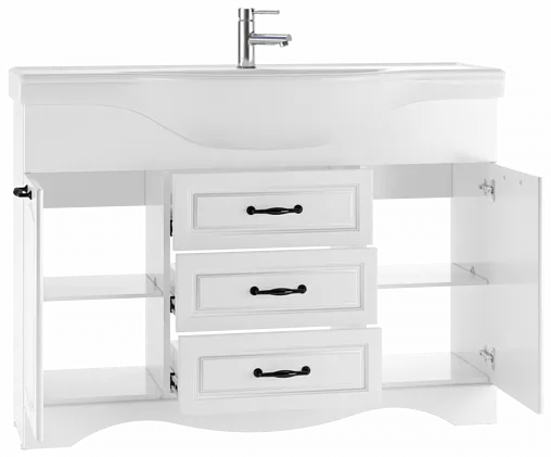 Тумба-умывальник напольный Домино Rich 120 белое дерево DR6005T+4640021060957