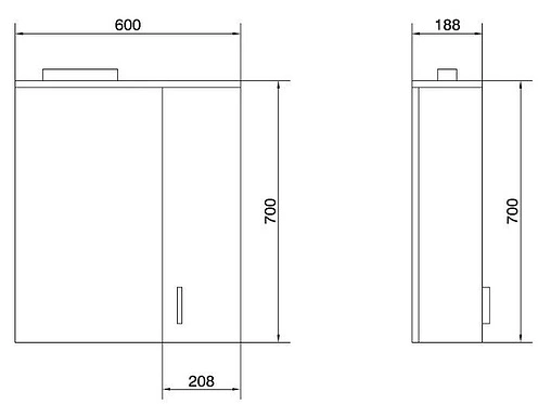 Шкаф-зеркало Cersanit Erica New 60 белый F-LS-ERN60-Os