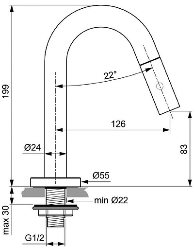 Излив на борт ванны Ideal Standard IdealStream чёрный матовый F2842XG