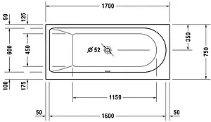 Ванна акриловая Duravit Darling New 170x75 L 700242000000000, 2