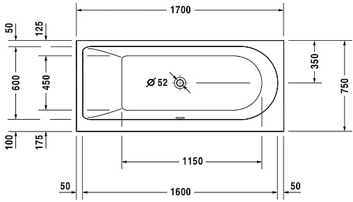 Ванна акриловая Duravit Darling New 170x75 L 700242000000000