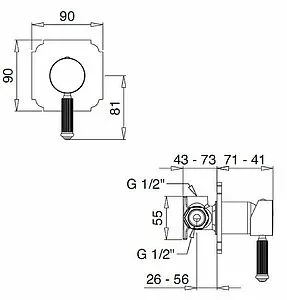 Смеситель для душа скрытого монтажа Cezares Olimp бронза OLIMP-DIM2-02-L, 2