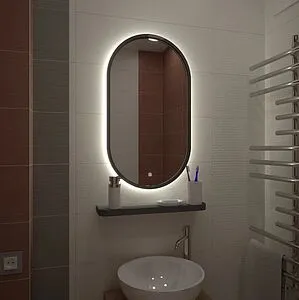 Зеркало с подсветкой Continent Prime Black Led 45x80 чёрный ЗЛП2209, 5