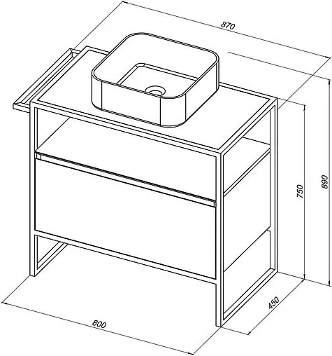Тумба под умывальник напольная Allen Brau Priority 80 папирус 1.31002.PWM
