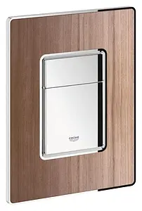 Клавиша смыва для унитаза Grohe Skate Cosmopolitan Wood 38849HP0 кнопки/хром глянцевый, рамка/орех Клавиша смыва для унитаза Grohe Skate Cosmopolitan Wood 38849HP0 кнопки/хром глянцевый, рамка/орех, 1