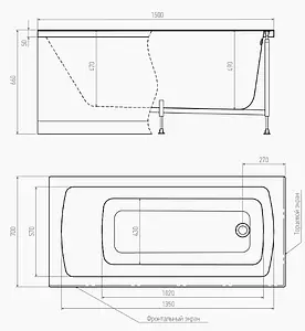 Ванна акриловая Alex Baitler Garda 150x70 00-A0006329 Ванна акриловая Alex Baitler Garda 150x70 00-A0006329, 2
