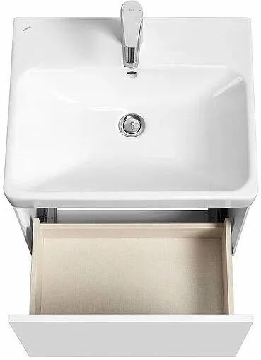 Тумба-умывальник подвесная Aquaton Асти 55 белый матовый/белый глянец 1A2631K0AX2B0