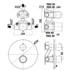 Термостат для 1 потребителя Paffoni Light чёрный матовый LIQ013NO, 2