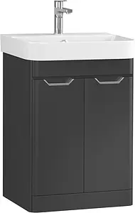 Тумба-умывальник напольная ISVEA Fonte 57 чёрный 21USS014457I+10SQ50057SV, 1