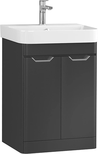 Тумба-умывальник напольная ISVEA Fonte 57 чёрный 21USS014457I+10SQ50057SV