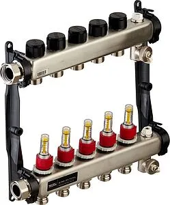 Группа коллекторная с расходомерами 5 отводов 1&quot;нг x ¾&quot;ек TECEfloor SLQ 77310005, 3