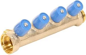 Коллектор регулирующий проходной 4 отвода синий 1"в/н x ¾"ек General Fittings 6300E7N1005B4A Коллектор регулирующий проходной 4 отвода синий 1"в/н x ¾"ек General Fittings 6300E7N1005B4A, 5