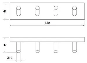 Планка с 4-мя крючками IDDIS Edifice хром EDISB40i41 Планка с 4-мя крючками IDDIS Edifice хром EDISB40i41, 2