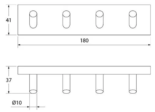 Планка с 4-мя крючками IDDIS Edifice хром EDISB40i41