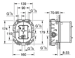 Скрытая часть термостата Grohe Rapido T 35500000, 3
