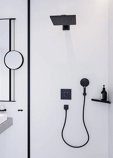 Лейка верхнего душа с настенным креплением Hansgrohe Raindance E 300 1jet чёрный матовый 26238670