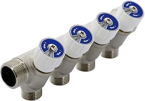 Коллектор регулирующий проходной 4 отвода ¾"в/н x ½"к Uni-fitt 400N3240 Коллектор регулирующий проходной 4 отвода ¾"в/н x ½"к Uni-fitt 400N3240