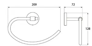 Полотенцедержатель IDDIS Gezanne хром L095, 2