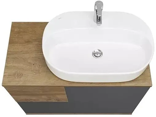 Тумба-умывальник подвесная Aquaton Терра 85 дуб кантри/антрацит 1A2472K4TEKA0