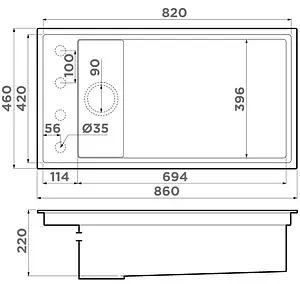 Мойка кухонная Omoikiri Kinaru 86-U/I GB графит 4997027, 2