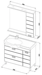Шкаф-зеркало Aquanet Сити 90 белый 158578, 2