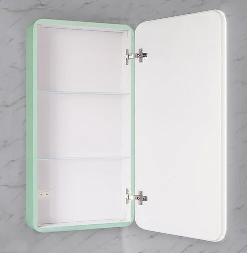 Шкаф-зеркало Jorno Pastel 46 R бирюзовый бриз Pas.03.46/BL