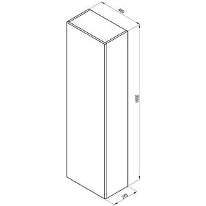 Шкаф-пенал подвесной Ravak Formy 46 орех X000001262, 2