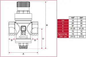 Редуктор давления поршневой ½" Itap Minipress 3610012 Редуктор давления поршневой ½" Itap Minipress 3610012, 2