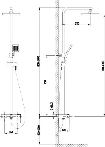 Душевая система со смесителем для ванны Timo Selene хром SX-1041/ 00