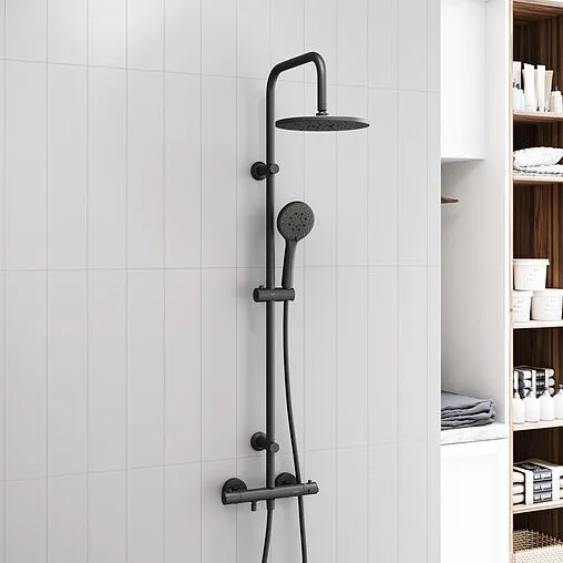 Душевая система с термостатом для ванны Dorff Futura чёрный матовый D0710522