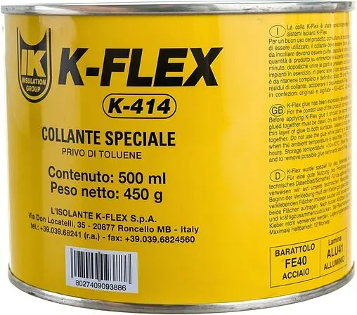 Клей для материалов изоляционных 0,5л K-FLEX K-414 850CL020002