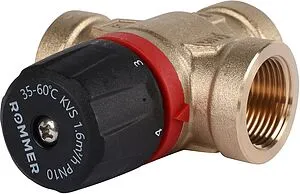 Трехходовой термостатический смесительный клапан ¾" +35...+60°С Kvs 1.6 Rommer RVM-0112-166020 Трехходовой термостатический смесительный клапан ¾" +35...+60°С Kvs 1.6 Rommer RVM-0112-166020, 5