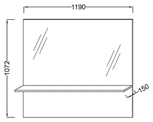 Зеркало Jacob Delafon Struktura 120 белый EB1215-N18, 2