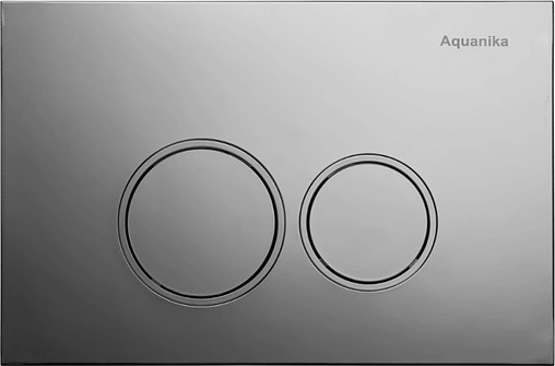 Клавиша смыва для унитаза Aquanika Basic R-type 01.02.19 кнопки/хром глянцевый, кольца/хром глянцевый