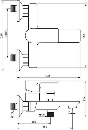 Смеситель для ванны Damixa Apollo хром 471000001 Смеситель для ванны Damixa Apollo хром 471000001