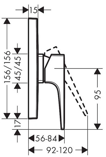 Смеситель для душа скрытого монтажа Hansgrohe Metropol чёрный матовый 32565670