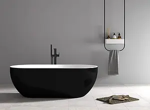 Ванна акриловая отдельностоящая Abber 172x79 белый/панель Black matte AB9241B, 3