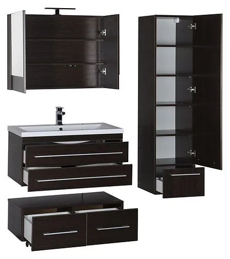 Шкаф-зеркало Aquanet Нота 90 L венге 00159110 Шкаф-зеркало Aquanet Нота 90 L венге 00159110