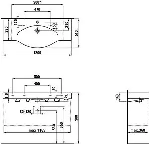 Раковина Laufen Palace 120 белый 8.1170.4.000.104.R, 2
