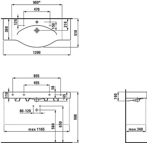 Раковина Laufen Palace 120 белый 8.1170.4.000.104.R