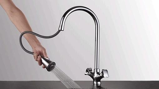 Смеситель для кухни с выдвижным изливом D&amp;K Hessen Grimm хром DA1382501