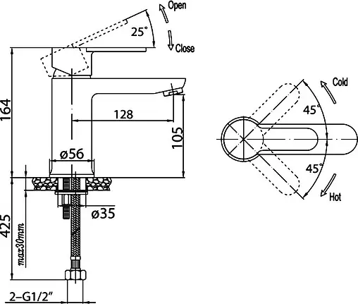 Смеситель для раковины BelBagno Tanaro хром TAN-LVM-CRM