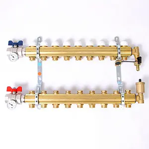 Группа коллекторная без расходомеров 9 отводов 1&quot;в/в x ¾&quot;ек Tiemme 3870042, 2