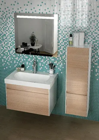 Тумба-умывальник подвесная Kerama Marazzi Buongiorno 100 дуб сонома/белый BGN.100.1\OAK+BG.wb.100 Тумба-умывальник подвесная Kerama Marazzi Buongiorno 100 дуб сонома/белый BGN.100.1\OAK+BG.wb.100, 3